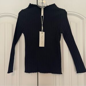 Rylee + Cru Black Ribbed Long Sleeve Top